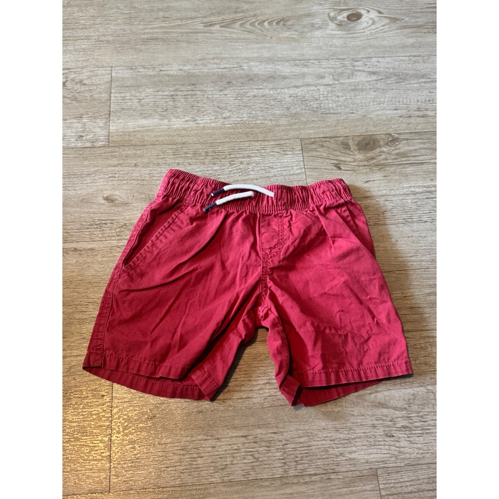 Cat & Jack Boys Red Pull On Chino Shorts Elastic Waist Size XS 4/5